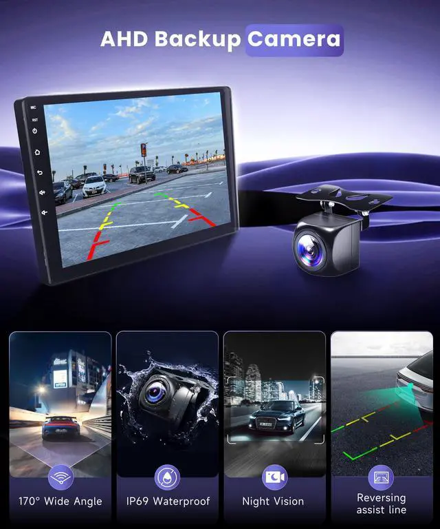 Alt view image 6 of 7 - 4G+64G Car Stereo for Honda Civic 2013 2014 2015 2016 2017 Radio,Wireless Carplay Android Auto,9inch 1280x720P IPS Touch Screen,32EQ,5.0Bluetooth,IP69K Backup Camera,MirrorLink FM/RDS