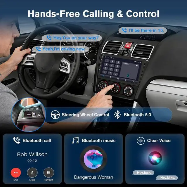 Alt view image 5 of 7 - Car Radio Stereo for Subaru Forester 2015-2018 CarPlay/Android Auto | 5G WiFi Suitable for Factory Sounds System,Wireless CarPlay/Android Auto,GPS DSP RDS,Upgrade BT 5.0 AM/FM