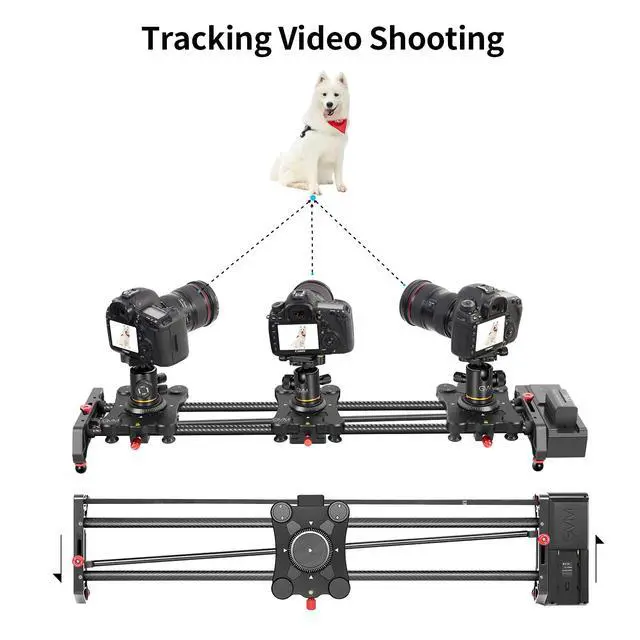 Alt view image 4 of 7 - GVM Motorized Camera Slider,31" Wireless Carbon Fiber Dolly Rail Camera Slider with APP Control, Motorized Time Lapse and Video Shot Follow Focus Shot and 120 Degree Panoramic Shooting