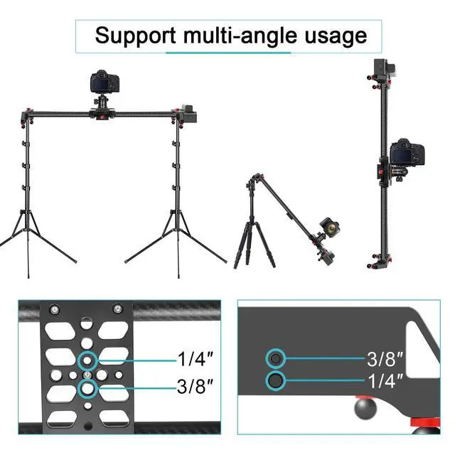 Alt view image 7 of 7 - GVM Motorized Camera Slider,31" Wireless Carbon Fiber Dolly Rail Camera Slider with APP Control, Motorized Time Lapse and Video Shot Follow Focus Shot and 120 Degree Panoramic Shooting