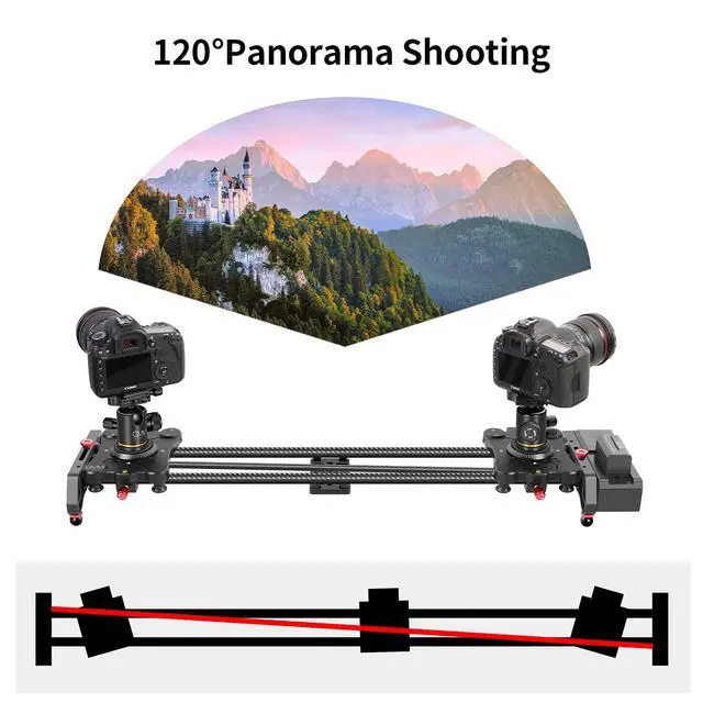 Alt view image 6 of 7 - GVM Motorized Camera Slider,31" Wireless Carbon Fiber Dolly Rail Camera Slider with APP Control, Motorized Time Lapse and Video Shot Follow Focus Shot and 120 Degree Panoramic Shooting