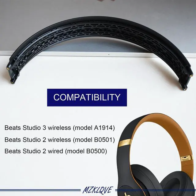 Alt view image 2 of 3 - Studio 3 Headband - Replacement Parts for Beats Studio3, Studio 2 Wired/Wireless Headphones (Black Gold)