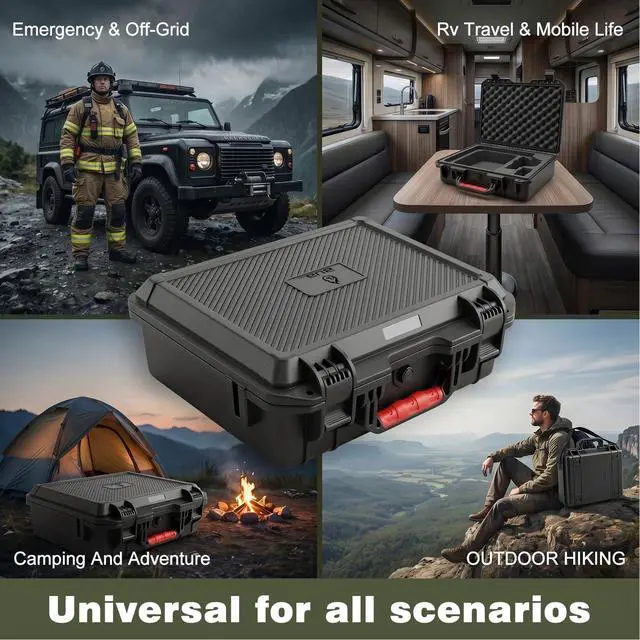 Alt view image 7 of 7 - Starlink Mini Case, Waterproof Hard Case Fits Starlink Mini Accessories | Crushproof with Precision Cut Foam, Starlink Mini Storage Case with Shoulder Strap for Outdoor Travel Camping, RV Accessories
