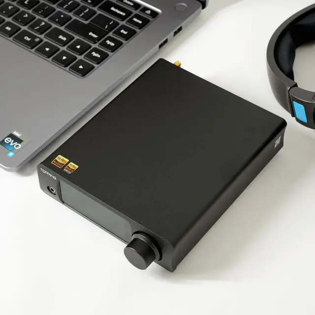 Alt view image 2 of 7 - DX3Pro+ LDAC Headphone Amplifier, ES9038Q2M Bluetooth 5.0 DAC, NFCA Audio Decoder, USB/Optical/Coax Inputs, with Remote Control, Headphone Amp, Line Out, Pre-Amp Function (Black)