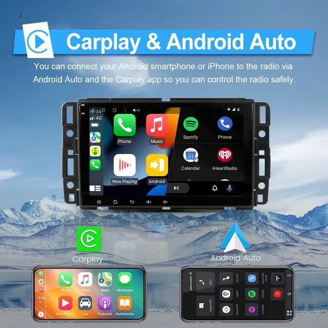 Alt view image 3 of 7 - 8" Touch Screen Radio for Chevy Silverado Tahoe Impala 2007-2013 | Silverado 1500 2500 3500 Stereo GMC Sierra Yukon with CarPlay/Android Auto, DSP/SWC AM FM (2GB+64GB)