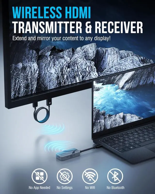 Alt view image 2 of 7 - Wireless HDMI USB-C Screen Mirroring Kit, 1080p (DA-TCHR) | Transmitter & receiver; 1080p@60Hz; plug and play; USB-C to HDMI; laptop/phone to TV