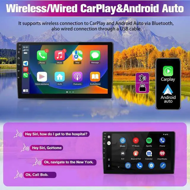Alt view image 4 of 7 - Car Radio Stereo Upgrade for Ford Escape Kuga 2013-2016, Android Head Unit with 9 Inch Touch Screen/Backup Camera/Wireless CarPlay & Android Auto/Mirroring/WiFi/Bluetooth/SWC