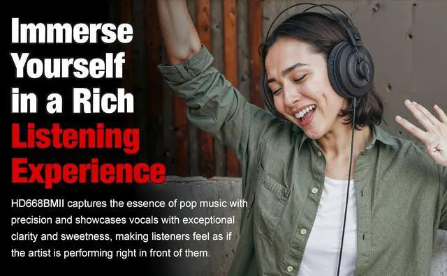 Alt view image 5 of 7 - HD668B MKII Semi-Open Studio Headphones, 50mm Drivers, 56, Wired | For mixing and mastering; HD668 upgraded diaphragm, neutral 50mm-driver tuning, precise imaging and a detachable cable