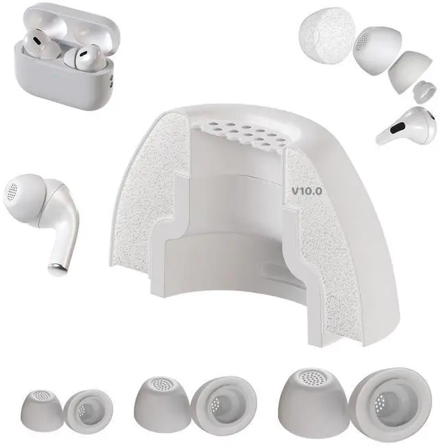 Main image of AirFoams Pro Active Ultra V10.0 Memory Foam Ear Tips for AirPods Pro 1 & 2 Flexible Silicone Shield, Anti Slip, Better All Day Comfort, Secure, Noise Cancelling (3 Pairs-S/M/L)
