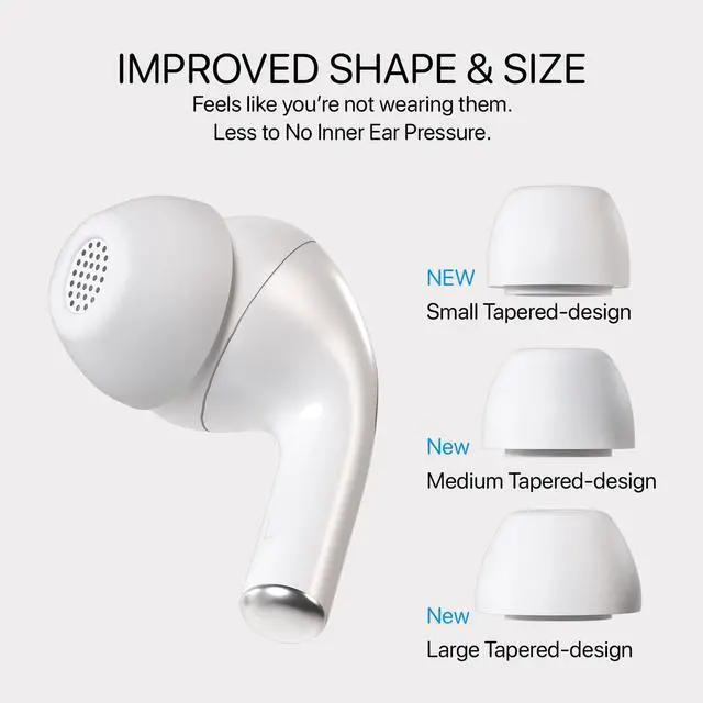 Alt view image 5 of 7 - AirFoams Pro Active Ultra V10.0 Memory Foam Ear Tips for AirPods Pro 1 & 2 Flexible Silicone Shield, Anti Slip, Better All Day Comfort, Secure, Noise Cancelling (3 Pairs-S/M/L)