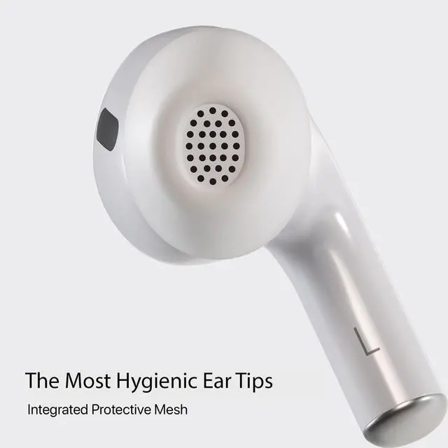 Alt view image 6 of 7 - AirFoams Pro Active Ultra V10.0 Memory Foam Ear Tips for AirPods Pro 1 & 2 Flexible Silicone Shield, Anti Slip, Better All Day Comfort, Secure, Noise Cancelling (3 Pairs-S/M/L)