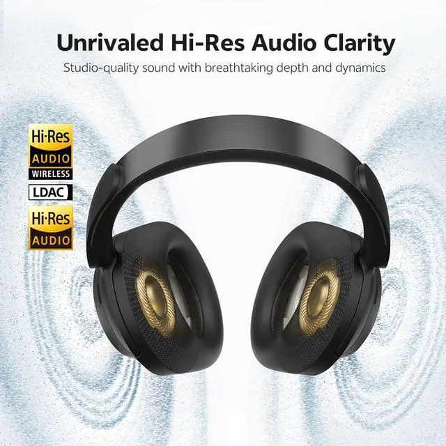 Alt view image 3 of 7 - H3S Adaptive Active Noise Cancelling Headphones, Hi-Res Audio LDAC | 102H Playtime, Fast Charging, 360° Spatial Sound, Dual Connection, Bluetooth 6.0