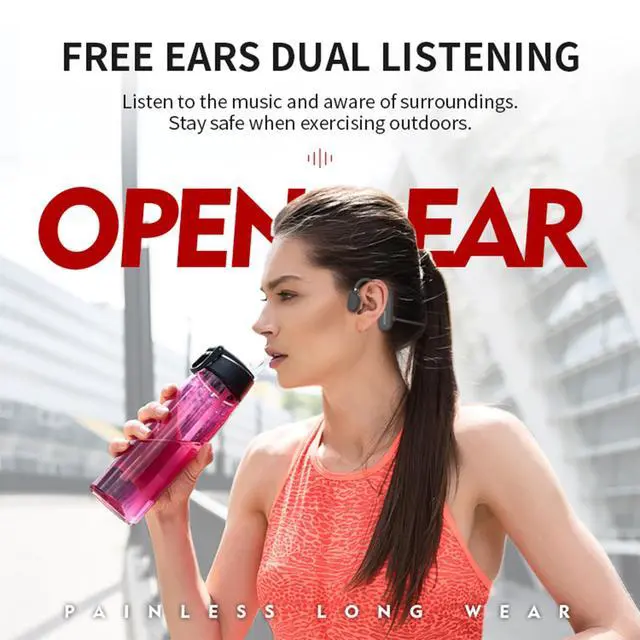Alt view image 2 of 7 - Open Ear Wireless Sports Headphones, Bluetooth 5.0 Waterproof Sweatproof Headset with Mic for Sport Jogging Running Driving Cycling Hiking Indoor and Outdoor Use