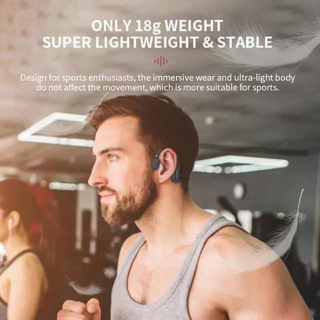 Alt view image 3 of 7 - Open Ear Wireless Sports Headphones, Bluetooth 5.0 Waterproof Sweatproof Headset with Mic for Sport Jogging Running Driving Cycling Hiking Indoor and Outdoor Use