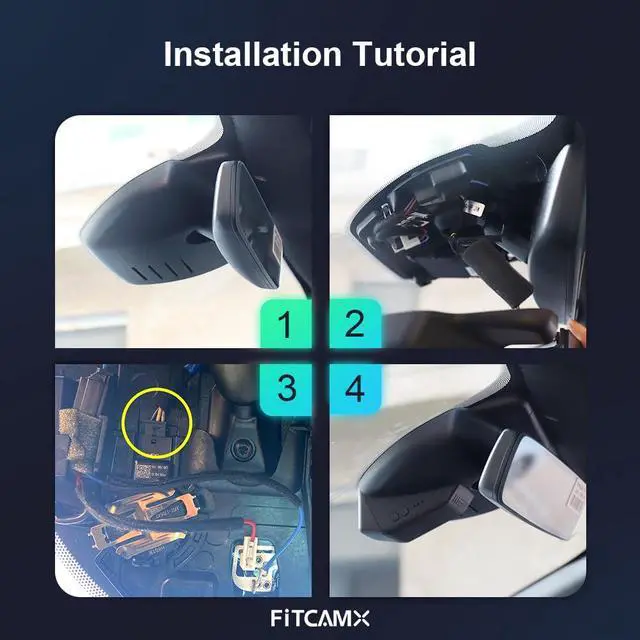 Alt view image 5 of 6 - 4K Dash Cam Suitable for Ford Ranger 2019-2023 XL XLT Lariat (Has Rain Sensor), OEM Factory Look, UHD 2160P Video, Built-in WiFi & APP, Loop Recording, G-Sensor, Easy to Install, 64GB Card