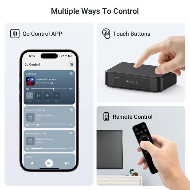 Alt view image 6 of 6 - LP10 WiFi Music Streamer for Existing Stereo Systems, AirPlay 2, Google Cast, Spotify Connect, Tidal Connect & Qobuz Connect, Wireless Audio Receiver for Amplifiers and Speakers