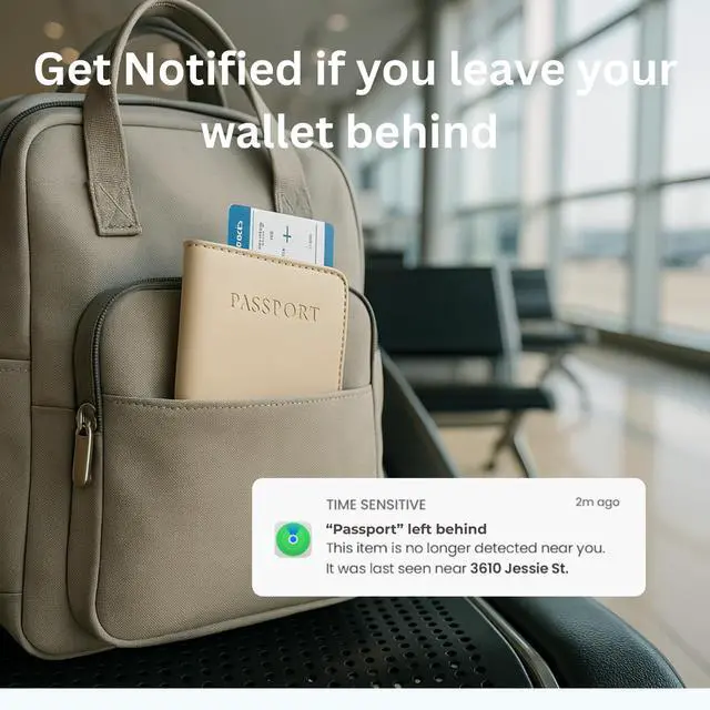 Alt view image 6 of 7 - Smart Passport Holder with Built-in Wireless Tracker MFi Certified Compatible with Apple Find My Travel Wallet with Card Slots, Boarding Pass Pocket & SIM Storage PU Leather (Brown)