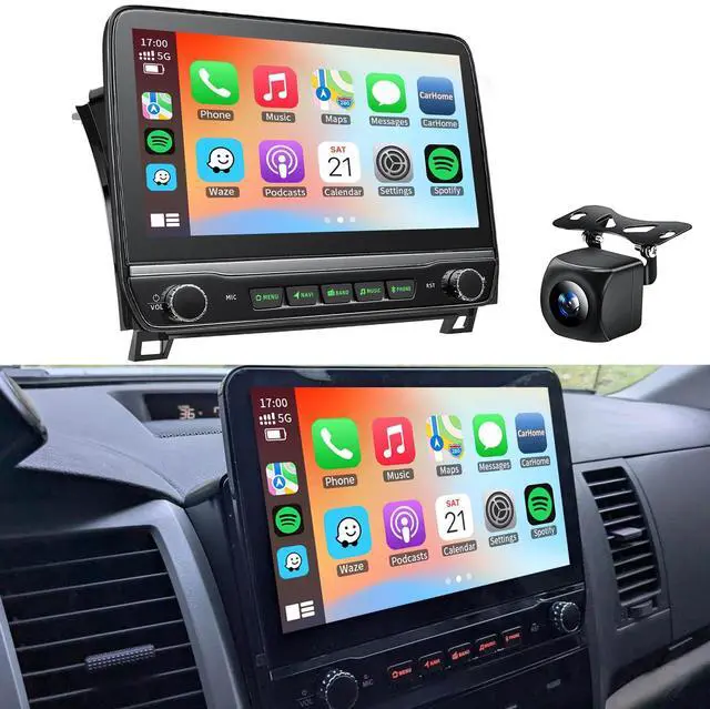 Main image of 4+64G Car Radio Stereo for Toyota Tundra 2007 2008 2009 2010 2011 2012 2013 Toyota Sequoia 2008-2019, WiFi CarPlay Android Auto GPS Navi Touchscreen Volume Knob Fit OEM Backup Camera SWC JBL