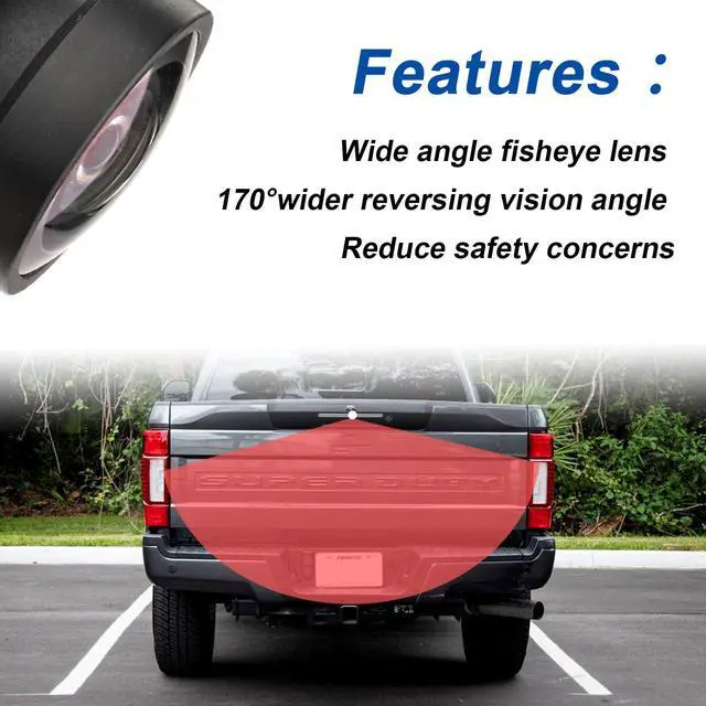 Alt view image 3 of 5 - Backup Camera Compatible with 2017-2022 Ford F250 F350 F450 F550 6pin Plug | Replace# JC3T-19G490-AD, Rear Parking Assist Camera