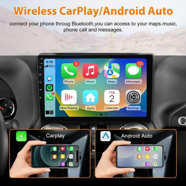 Alt view image 2 of 7 - Car Radio for Jeep Wrangler JK 2007-2018 Dodge Ram 8Core 64GB