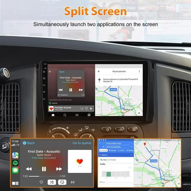Alt view image 6 of 7 - Car Radio for Jeep Wrangler JK 2007-2018 Dodge Ram 8Core 64GB