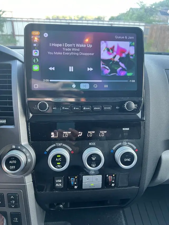 Alt view image 3 of 7 - 4+64G Car Radio Stereo for Toyota Tundra 2007 2008 2009 2010 2011 2012 2013 Toyota Sequoia 2008-2019, WiFi CarPlay Android Auto GPS Navi Touchscreen Volume Knob Fit OEM Backup Camera SWC JBL