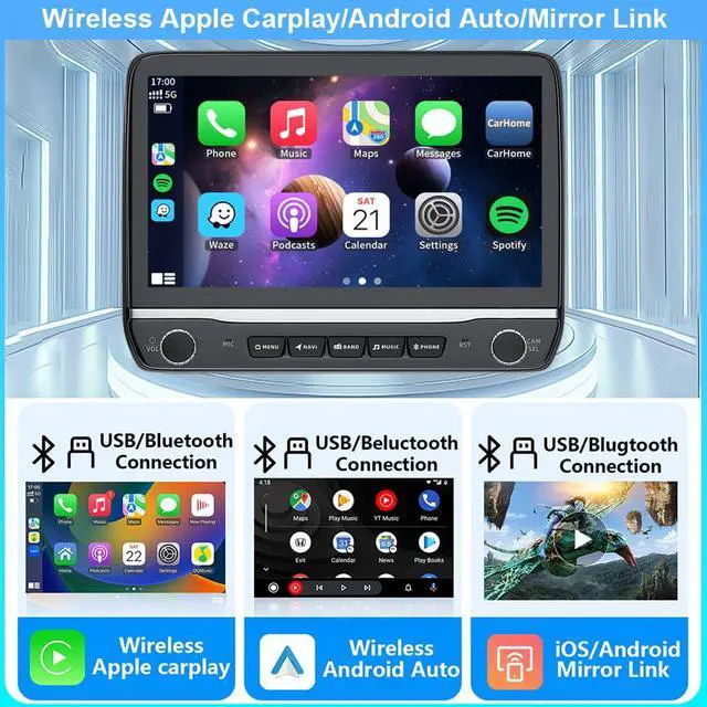 Alt view image 4 of 7 - 4+64G Car Radio Stereo for Toyota Tundra 2007 2008 2009 2010 2011 2012 2013 Toyota Sequoia 2008-2019, WiFi CarPlay Android Auto GPS Navi Touchscreen Volume Knob Fit OEM Backup Camera SWC JBL