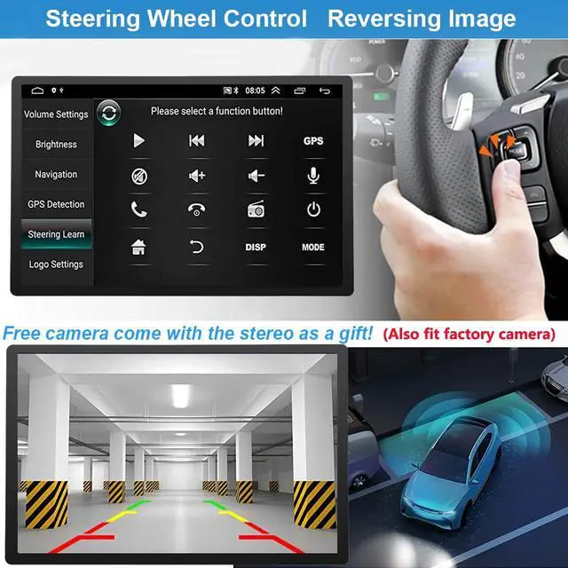 Alt view image 7 of 7 - 4+64G Car Radio Stereo for Toyota Tundra 2007 2008 2009 2010 2011 2012 2013 Toyota Sequoia 2008-2019, WiFi CarPlay Android Auto GPS Navi Touchscreen Volume Knob Fit OEM Backup Camera SWC JBL