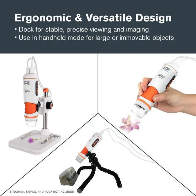 Alt view image 4 of 7 - Labs Digital MicroDirect Microscope 1080p HDMI & USB-C Output | Up to 220x Magnification, Capture Photos & Video, Adjustable LED Illumination, Ideal for Inspection, Plug-and-Play Operation