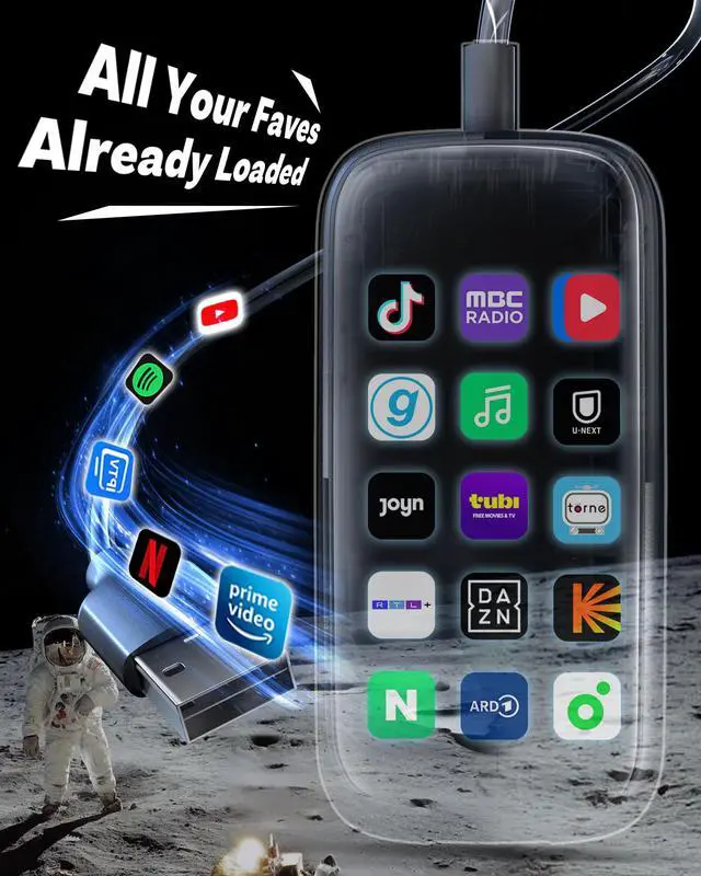 Alt view image 5 of 5 - Play2Video Ultra Wireless CarPlay & Android Auto Adapter with YouTube, Netflix, Spotify, IPTV | 5GHz WiFi, Auto Connect, No Delay