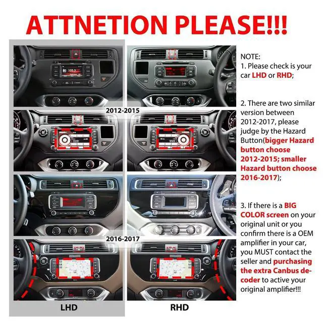 Alt view image 2 of 7 - for Kia Rio 2012-2015 LHD Car Android Navigation Stereo GPS Radio Reverse Camera Display 9" IPS Touchscreen Headunit Tablet Pad Media Player, if Applicable Quad Core 2G+64G