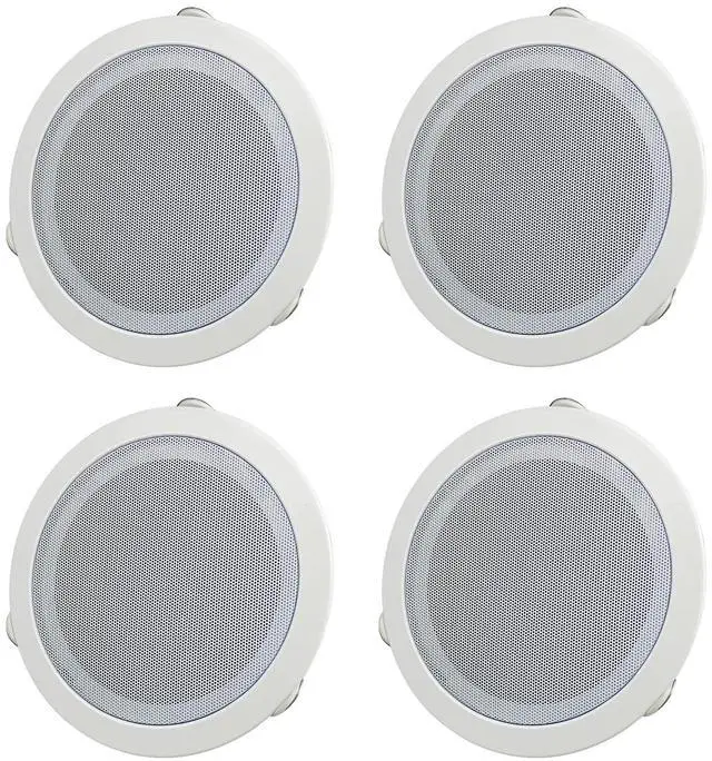 Main image of 6 Inch 70V Commercial Ceiling Speaker, 3W/7.5W/15W Power, 80Hz-20KHz Frequency Response, in-Ceiling Mount PA Speaker for Restaurants and Offices2 Pair