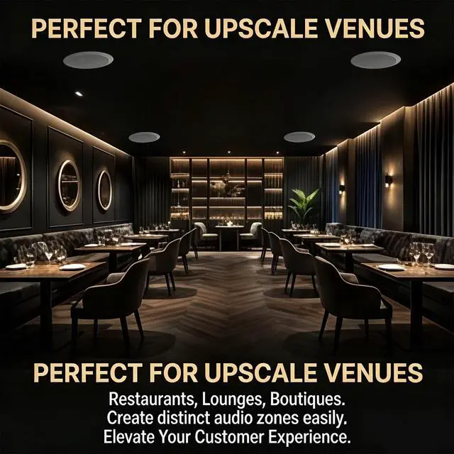 Alt view image 5 of 7 - 6 Inch 70V Commercial Ceiling Speaker, 3W/7.5W/15W Power, 80Hz-20KHz Frequency Response, in-Ceiling Mount PA Speaker for Restaurants and Offices2 Pair