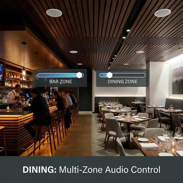 Alt view image 6 of 7 - 6 Inch 70V Commercial Ceiling Speaker, 3W/7.5W/15W Power, 80Hz-20KHz Frequency Response, in-Ceiling Mount PA Speaker for Restaurants and Offices2 Pair