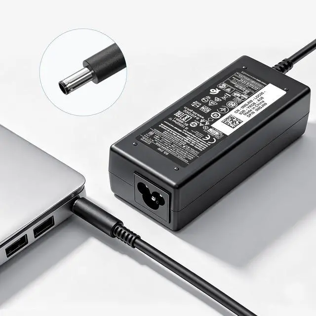 Alt view image 2 of 7 - 65W 45W Laptop Charger Compatible with Dell Inspiron 15 XPS (4.5mm) | 19.5V 3.34A AC Adapter with 4.5-7.4mm Tip For Latitude Vostro 5000 7000 Series 11 13 15 17 2-in-1 Replaces LA65NS2-01