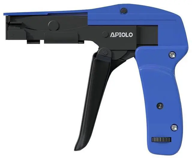 Main image of Cable Tie Gun, Ergonomic Hand Operated Fastening Zip Tie Gun, Adjustable Tension to Fasten, Cutting with 1-3 Tension Setting, Blue, 6.29 Inches Length Fastening Cable Tie Tool