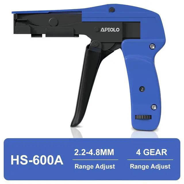 Alt view image 4 of 6 - Cable Tie Gun, Ergonomic Hand Operated Fastening Zip Tie Gun, Adjustable Tension to Fasten, Cutting with 1-3 Tension Setting, Blue, 6.29 Inches Length Fastening Cable Tie Tool