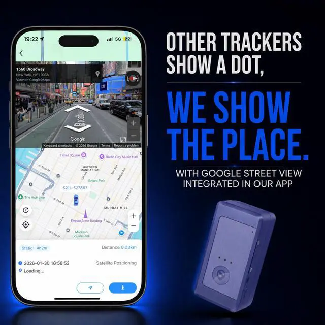 Alt view image 4 of 7 - GPS Tracker for Vehicles No Subscription, Magnetic Car Tracker Device Hidden, Live Location, Tracking Device for Cars, SIM Card Included, 60-Day Battery, IP65 Waterproof, Geo-Fence, Route Playback