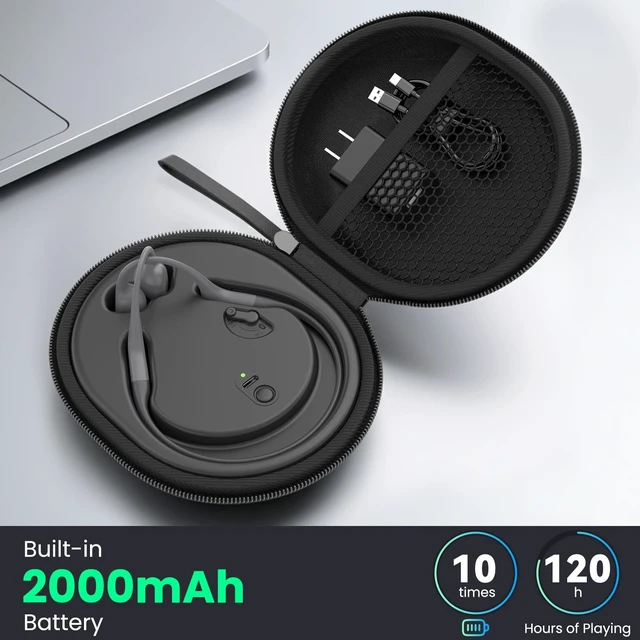Alt view image 3 of 7 - Charging Case Compatible with Shokz Headphones, 3 in 1 Wireless Fast Charging Station Built in 2000mAh, Magnetic Charger Stand Dock Cord Charging Cable for Aftershokz Aeropex AS800/S803