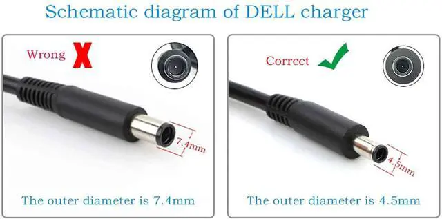 Alt view image 2 of 7 - 65W 45W AC Charger for Dell Inspiron 14 15 16 5620 3530 3535 5435 5635 P117F001 P112F P171G P125F Laptop 19.5V 3.34A 2.31A Power Supply Adapter Cord