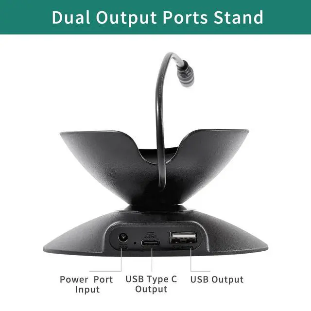 Alt view image 3 of 7 - Adjustable Stand for Echo Spot (2024 Release) and Homepod Mini with USB-C and USB-A Charging Ports, 280 Degree Rotating Base and Anti-Slip Silicone Pad for Smartphones & More