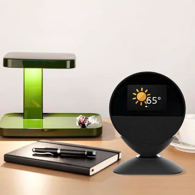 Alt view image 7 of 7 - Adjustable Stand for Echo Spot (2024 Release) and Homepod Mini with USB-C and USB-A Charging Ports, 280 Degree Rotating Base and Anti-Slip Silicone Pad for Smartphones & More