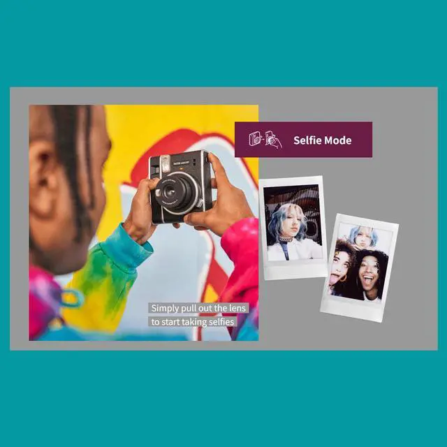 Alt view image 5 of 7 - Instax Mini 40 Instant Film Camera Black + 20 Instax Instant Film Prints Bundle