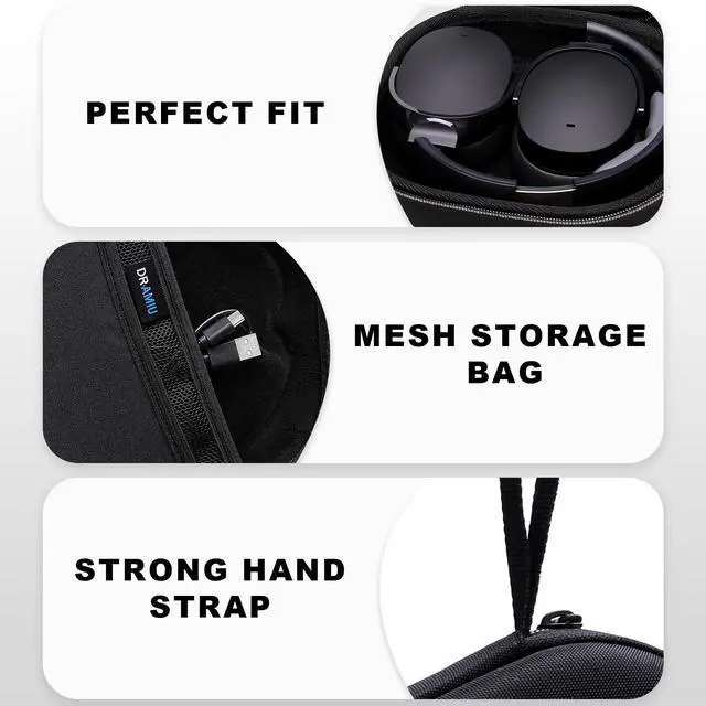 Alt view image 3 of 7 - Hard Case for Skullcandy Bluetooth Headphones, Black(Case Only) | for Skullcandy Crusher ANC 2/Crusher Evo/Crusher 1080/Crusher 720/Crusher/Crusher 540/Hesh ANC/Hesh Evo/Hesh 540 Headphones