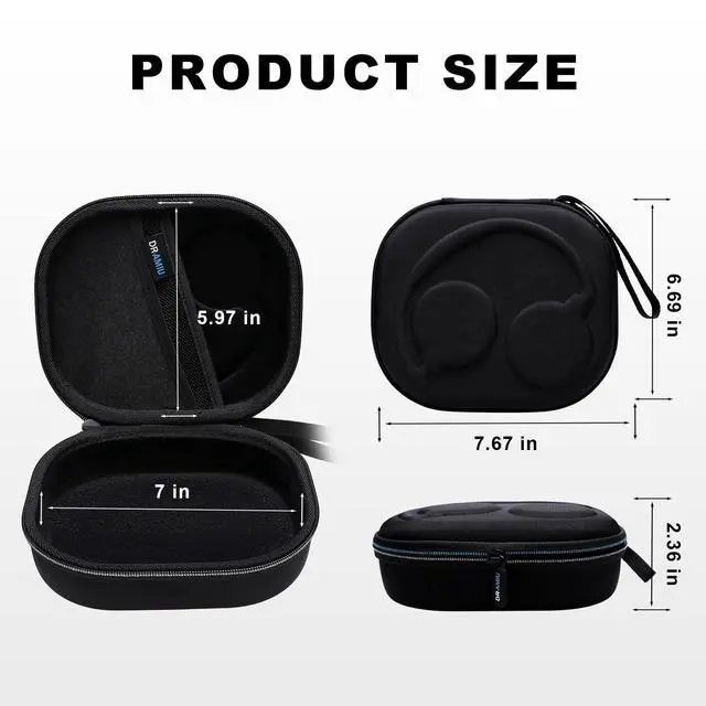 Alt view image 4 of 7 - Hard Case for Skullcandy Bluetooth Headphones, Black(Case Only) | for Skullcandy Crusher ANC 2/Crusher Evo/Crusher 1080/Crusher 720/Crusher/Crusher 540/Hesh ANC/Hesh Evo/Hesh 540 Headphones