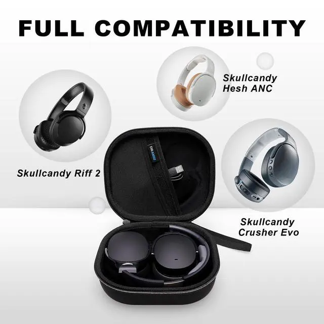 Alt view image 7 of 7 - Hard Case for Skullcandy Bluetooth Headphones, Black(Case Only) | for Skullcandy Crusher ANC 2/Crusher Evo/Crusher 1080/Crusher 720/Crusher/Crusher 540/Hesh ANC/Hesh Evo/Hesh 540 Headphones