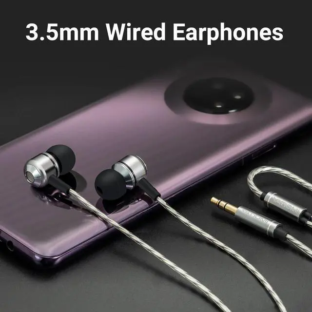 Alt view image 2 of 7 - Wired Earbuds, in-Ear Headphones Wired with Pure Bass Sound, Noise Isolating 3.5mm Headphones Earbuds Cord, Lightweight Cord Earphones for Samsung,iPhone, Laptop,Tablet, MP3 and Other 3.5mm Devices