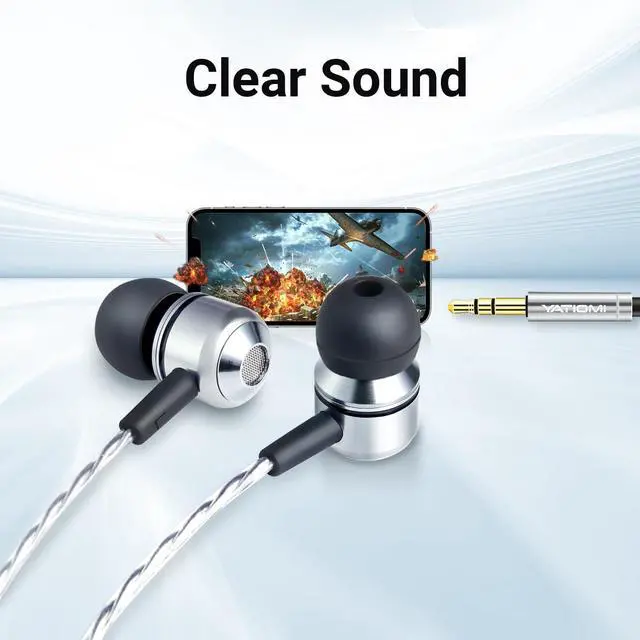 Alt view image 7 of 7 - Wired Earbuds, in-Ear Headphones Wired with Pure Bass Sound, Noise Isolating 3.5mm Headphones Earbuds Cord, Lightweight Cord Earphones for Samsung,iPhone, Laptop,Tablet, MP3 and Other 3.5mm Devices