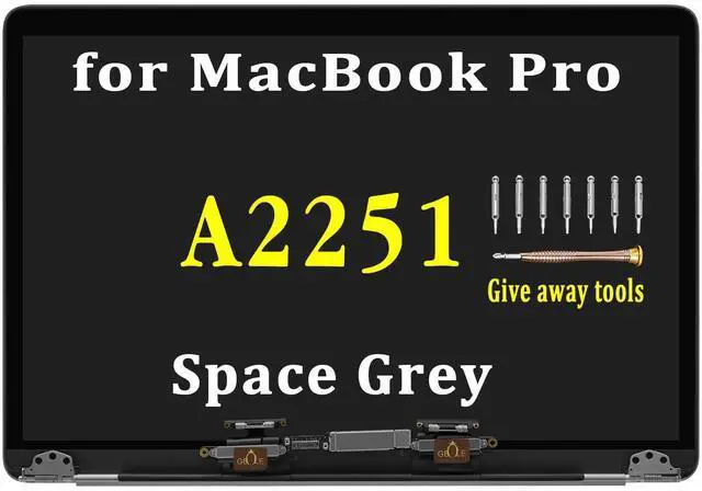 Main image of Replacement for MacBook Pro A2251 2020 EMC 3348 LCD Screen | Display Assembly Space Grey