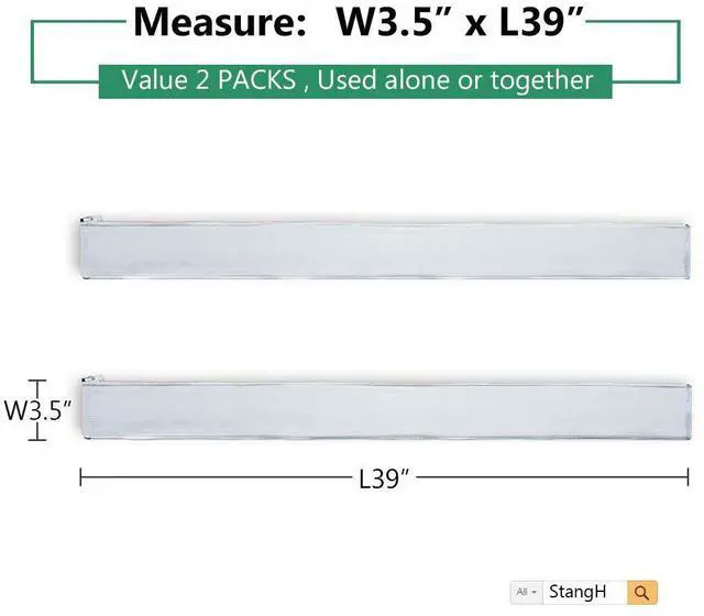 Alt view image 2 of 7 - Cable Management Sleeve with Zip-up 39 Inches, 2 Pieces -White | Durable Adjustable Cord Sleeve Wire Cover Concealer Wrap Protect Cables from Pets Chewing for Computer, TV